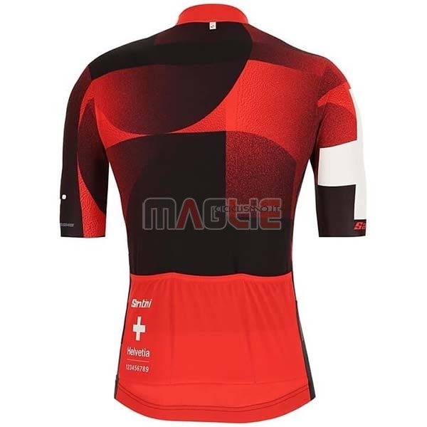 Maglia Tour de Suisse Manica Corta 2019 Rosso Nero